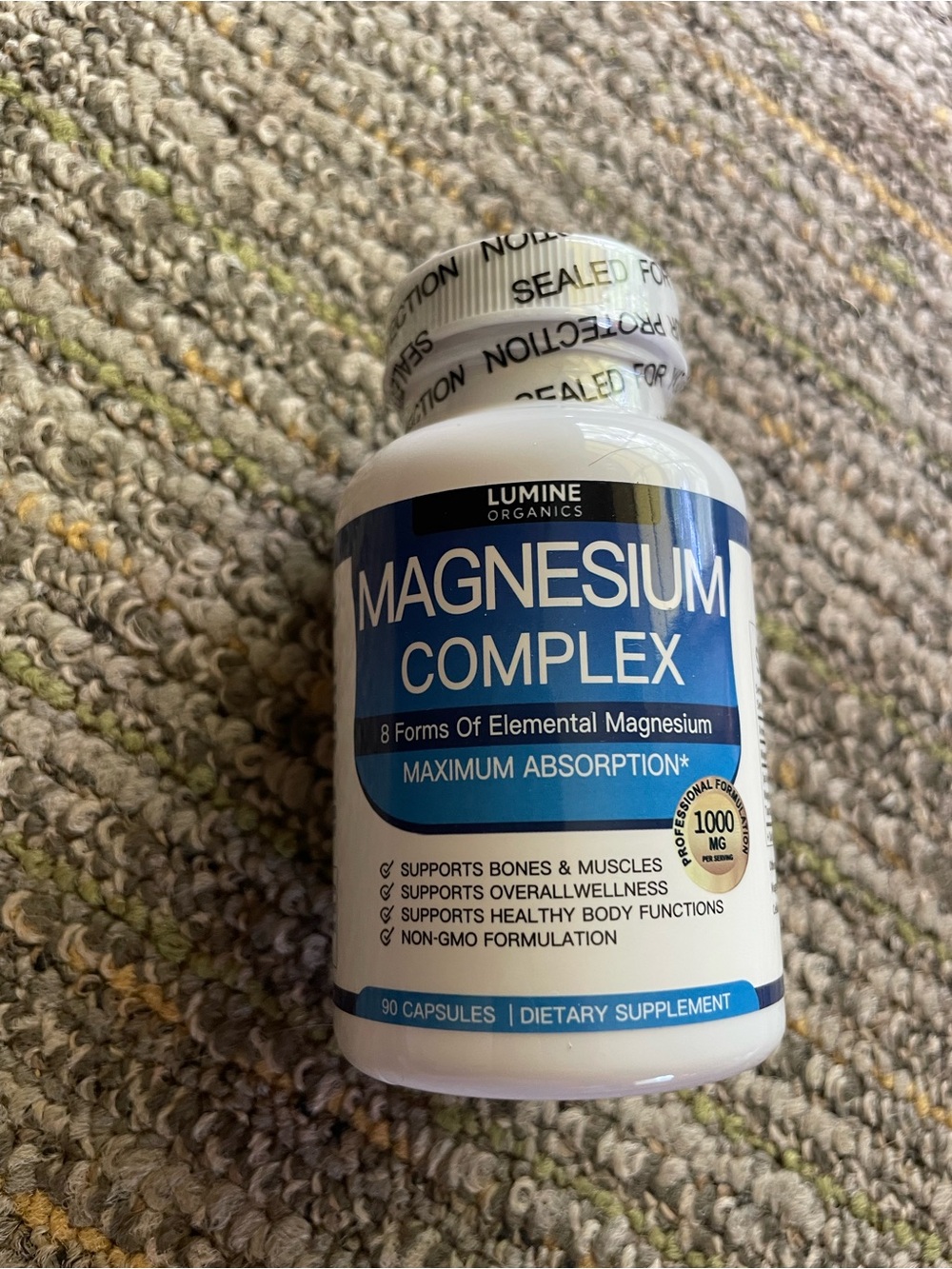Lumine Organics Magnesium Complex Supplement 8 Forms Of Magnesium 1000mg 90 Caps